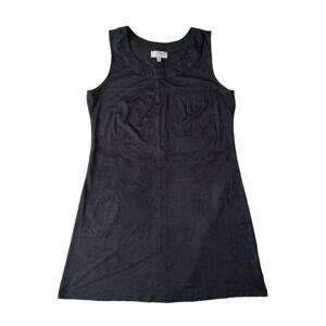 Soulmates Black Faux Suede Sleeveless Mini Length Shift Dress Women's Medium